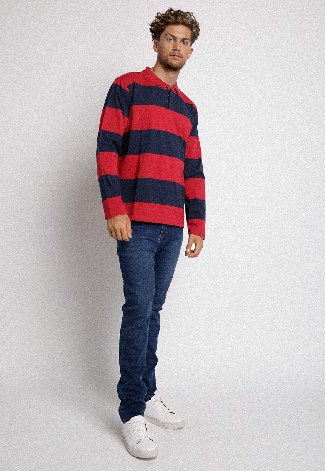Polera Polo Rugby rojo-3