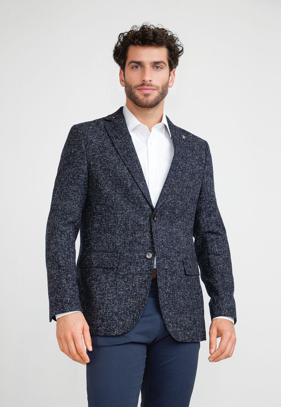 Chaqueta Casual Hombre Azul-0