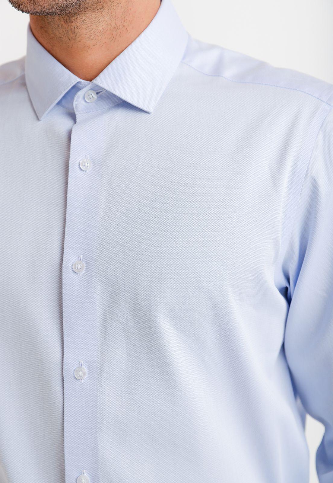 Camisa Hombre Formal Algodón Celeste-2