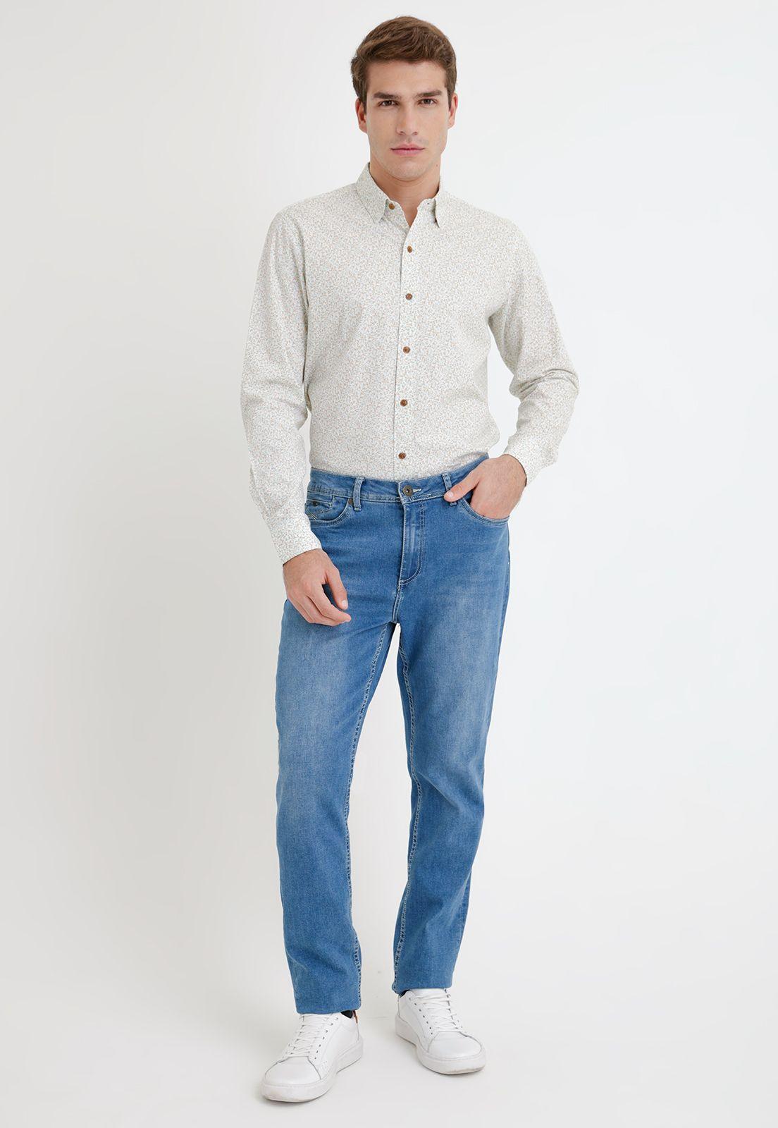 Jeans Hombre Slim Fit Namor Algodón Celeste-3