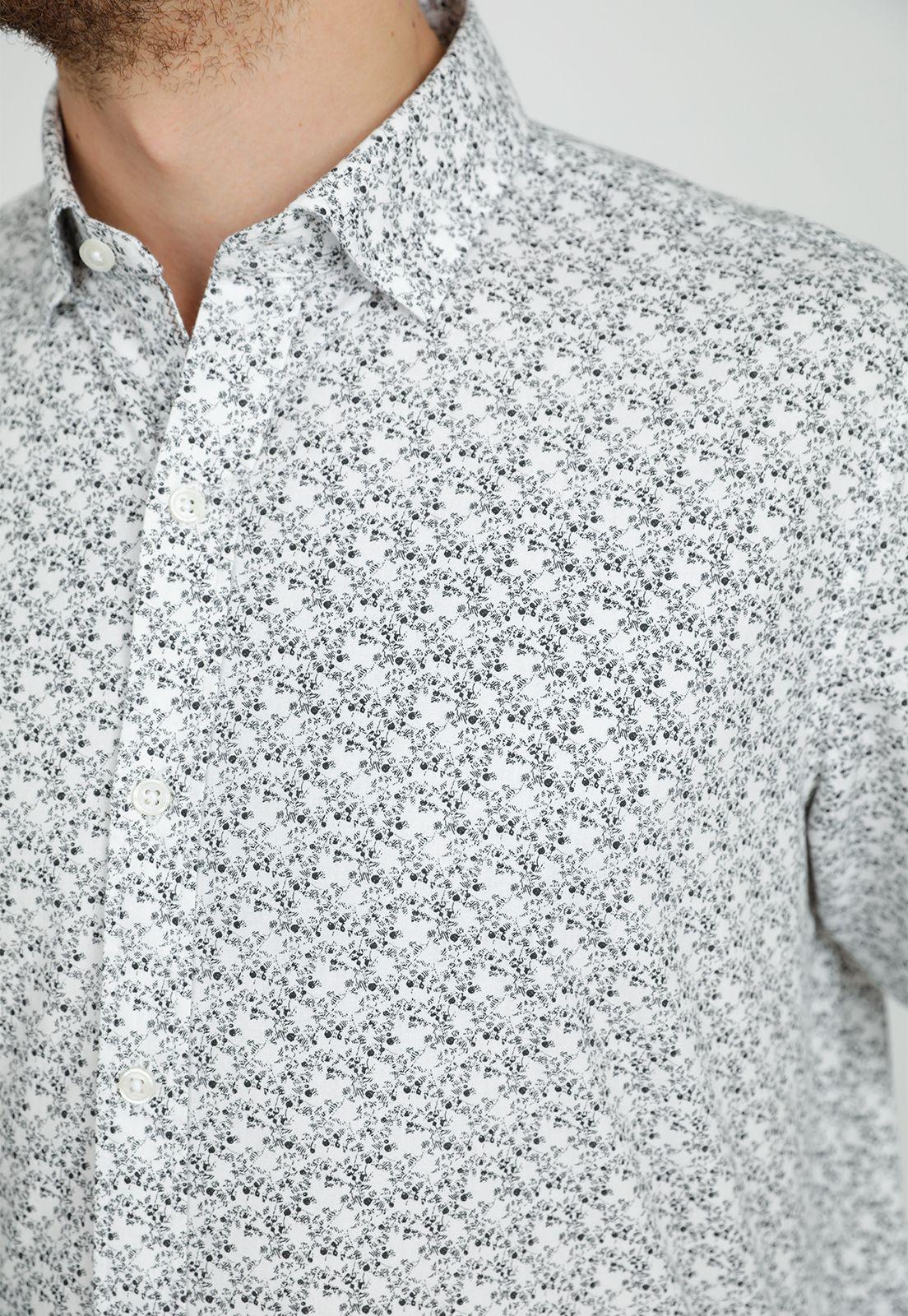 Camisa Manga Larga hombre Slim Fit Barton Algodón Blanco-2