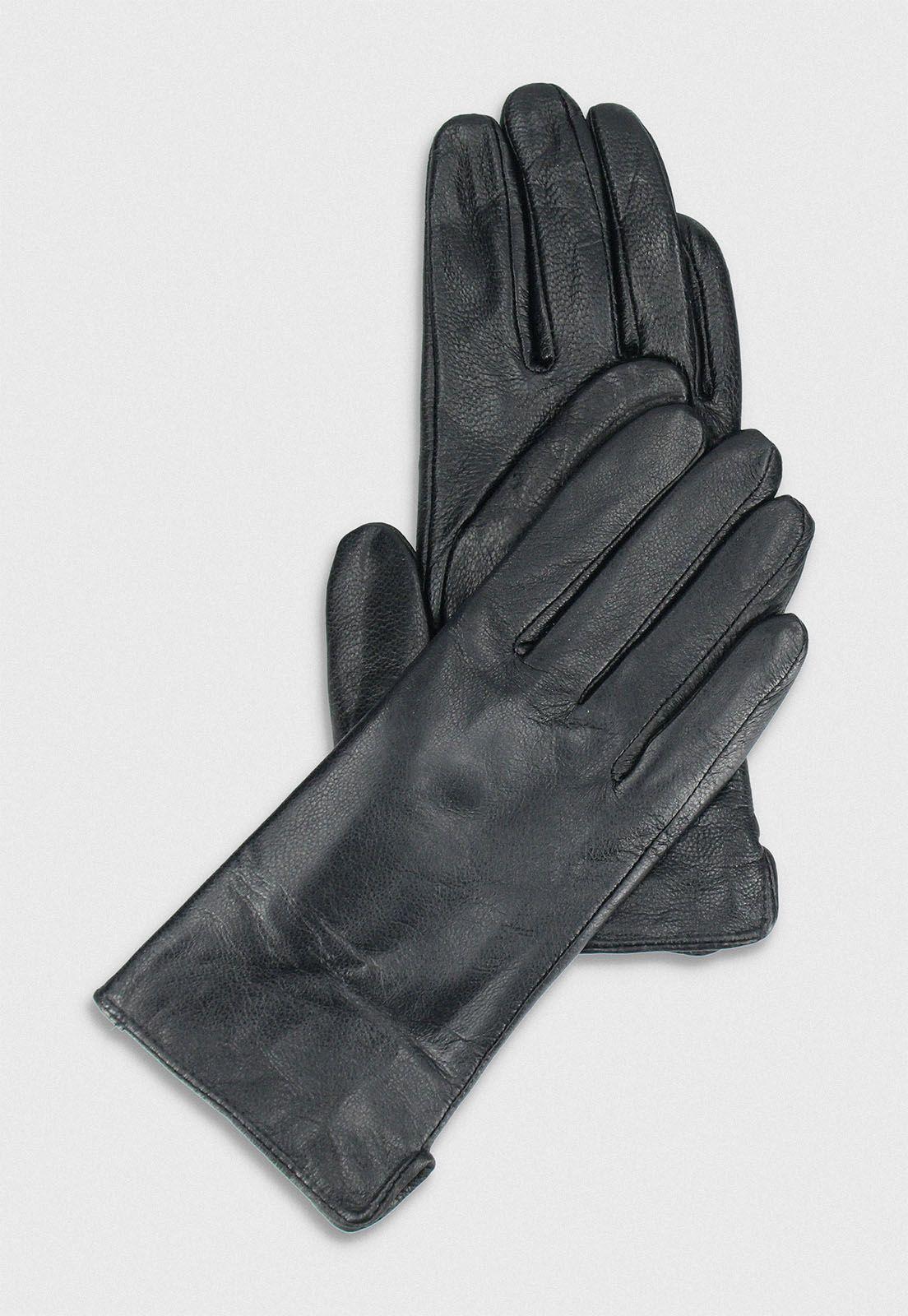 Guantes De Cuero Negro-0