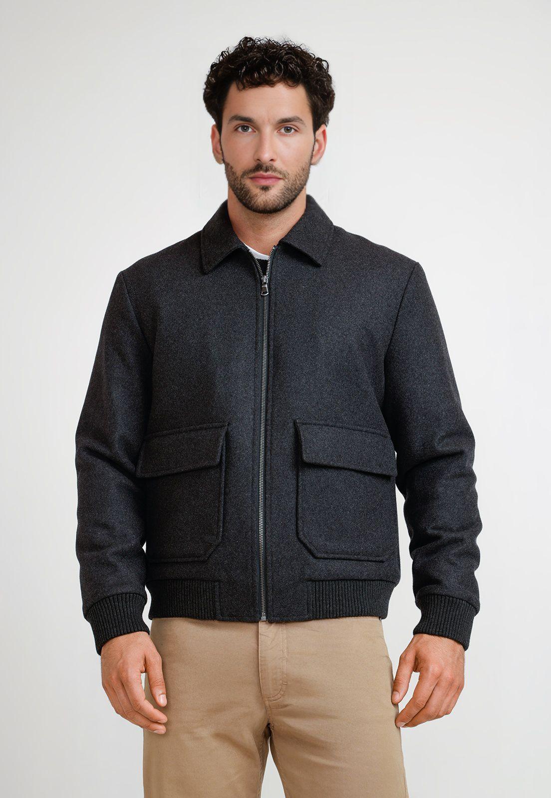 Chaqueta Bomber Hombre Tanaka Gris-0