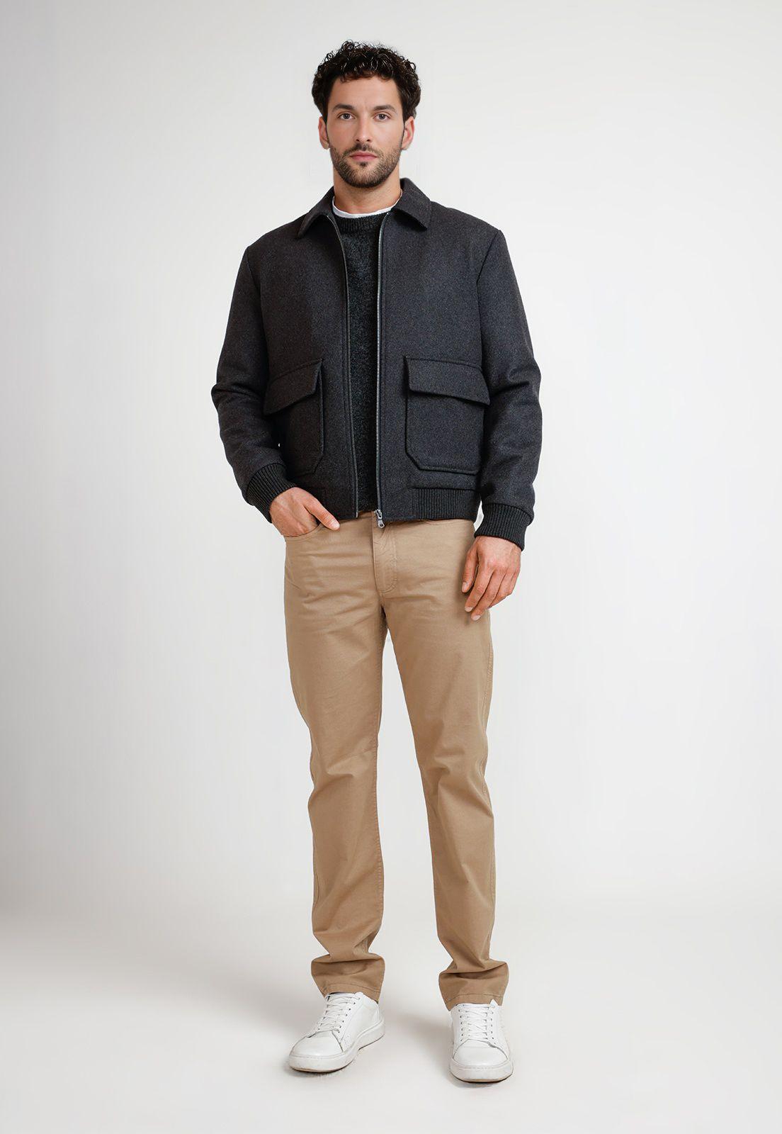 Chaqueta Bomber Hombre Tanaka Gris-3
