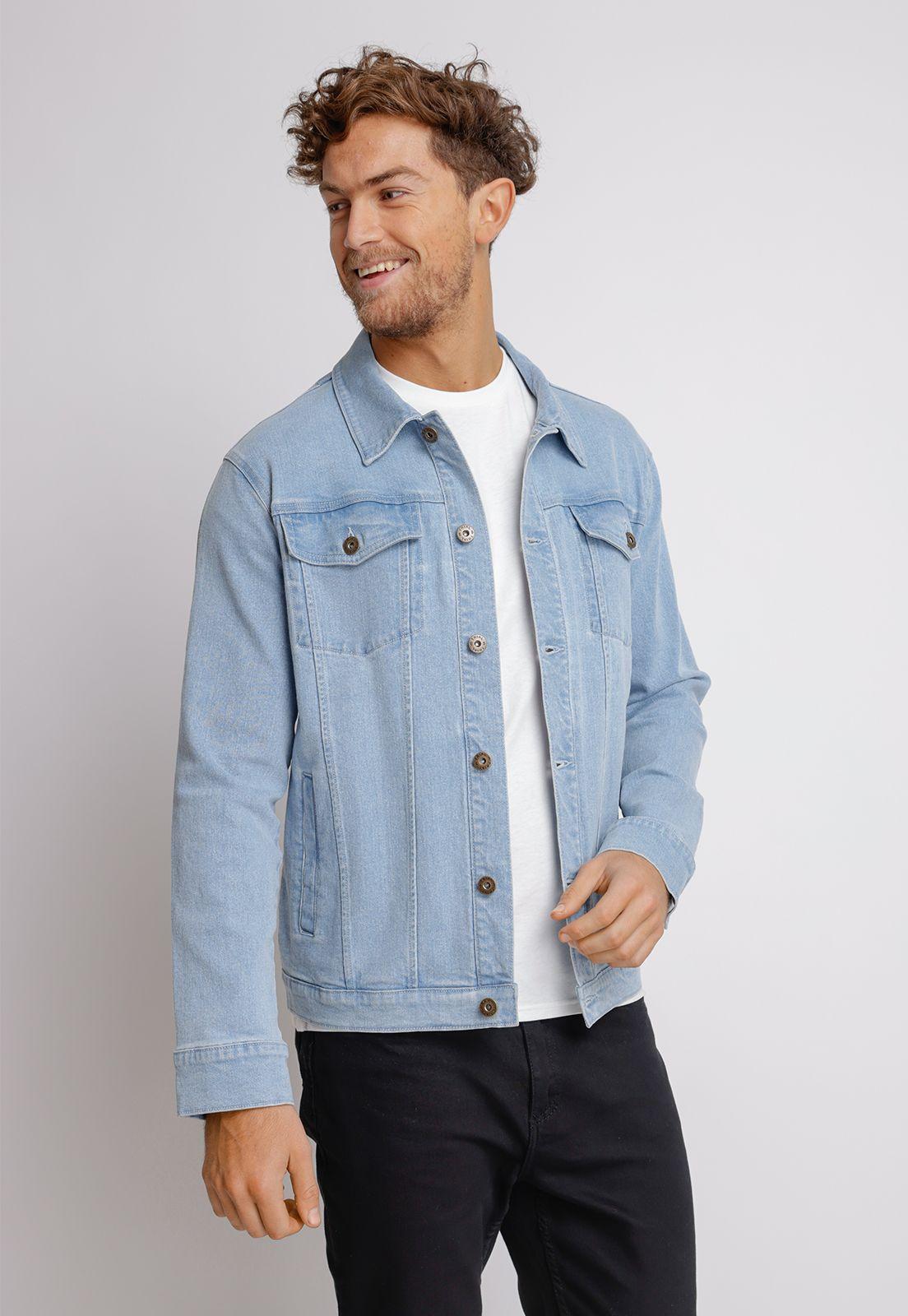 Chaqueta hombre Slim Fit Tiana Algodón Celeste-0