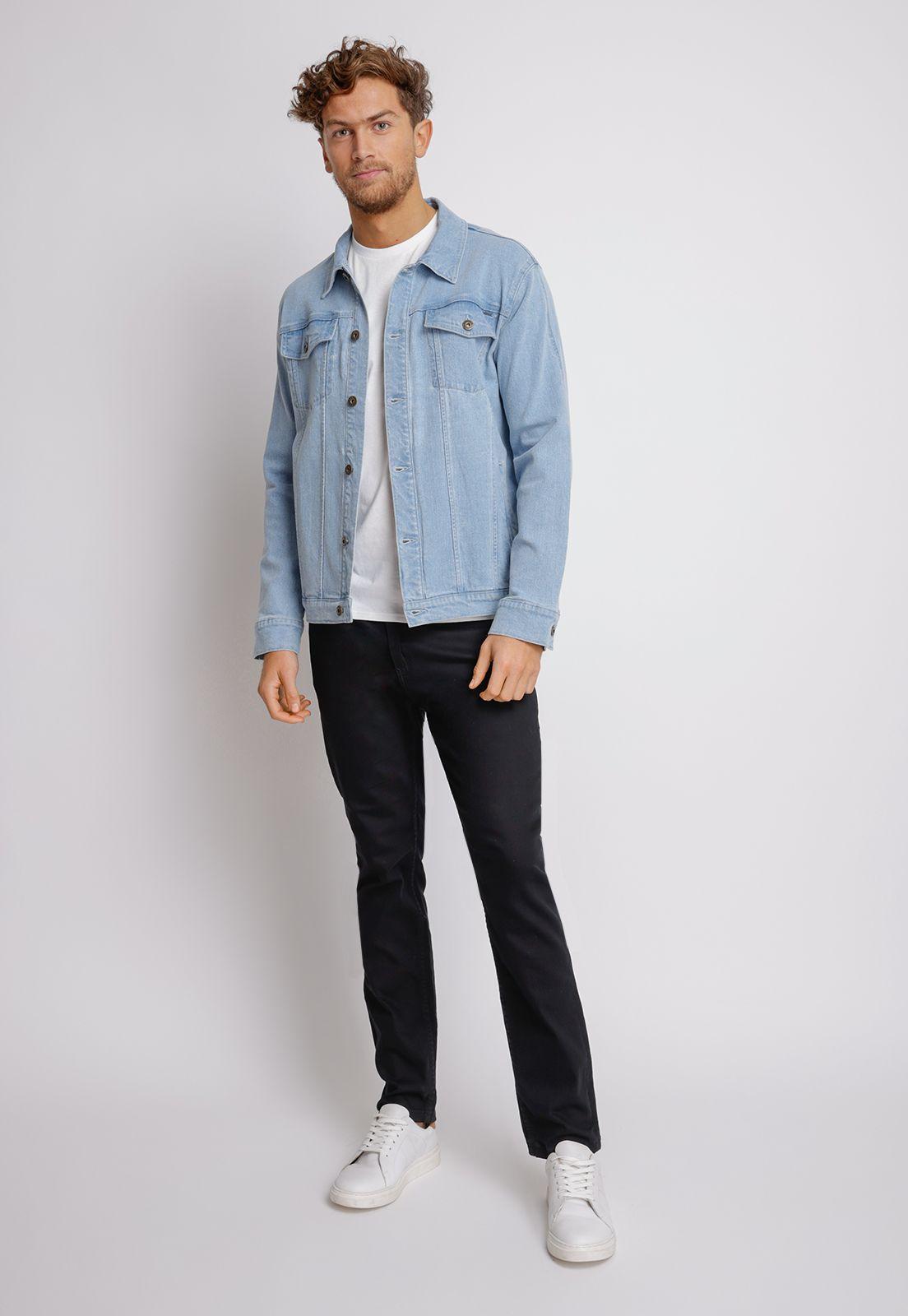 Chaqueta hombre Slim Fit Tiana Algodón Celeste-3