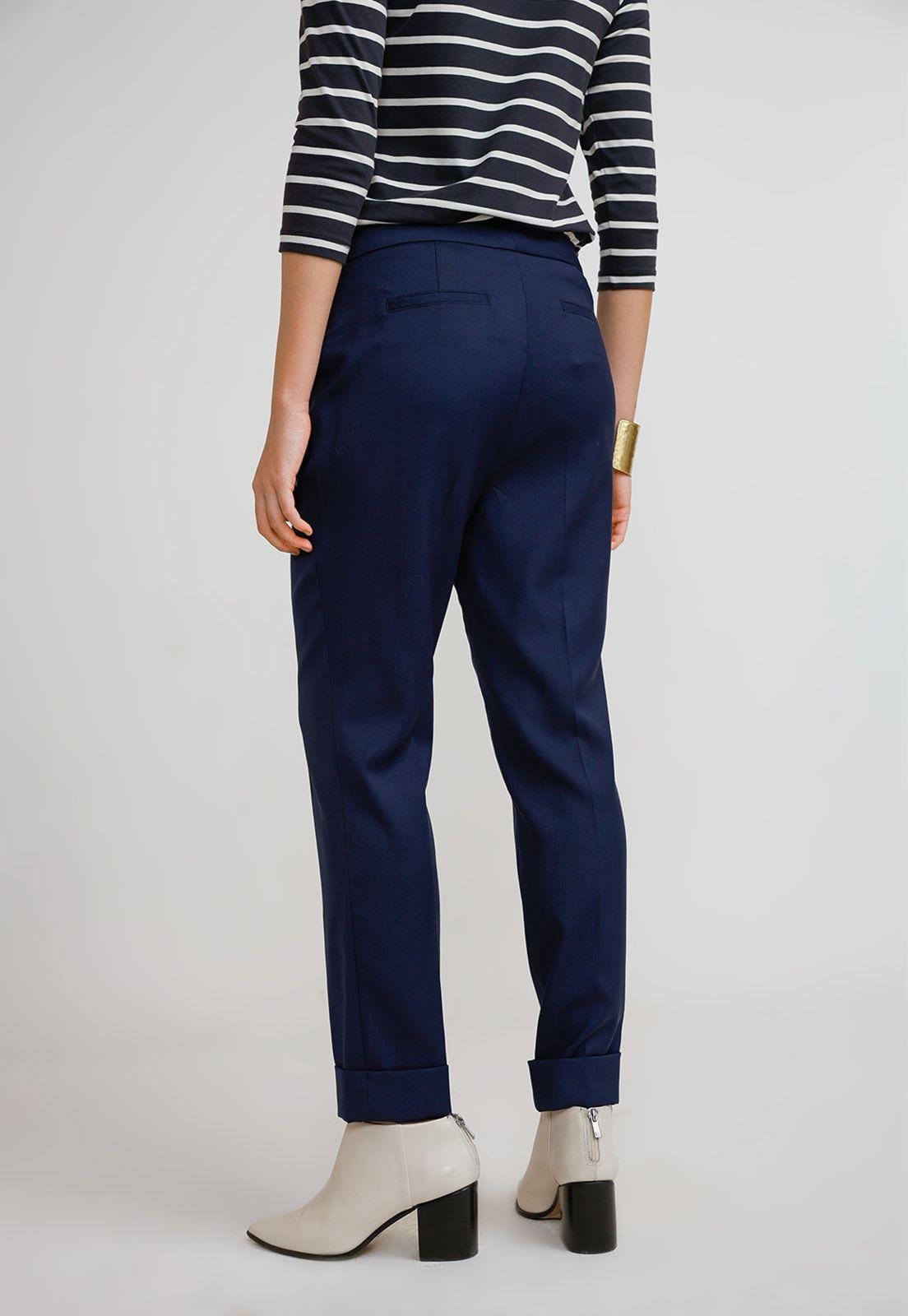 Pantalón Mujer Lana Azul-1