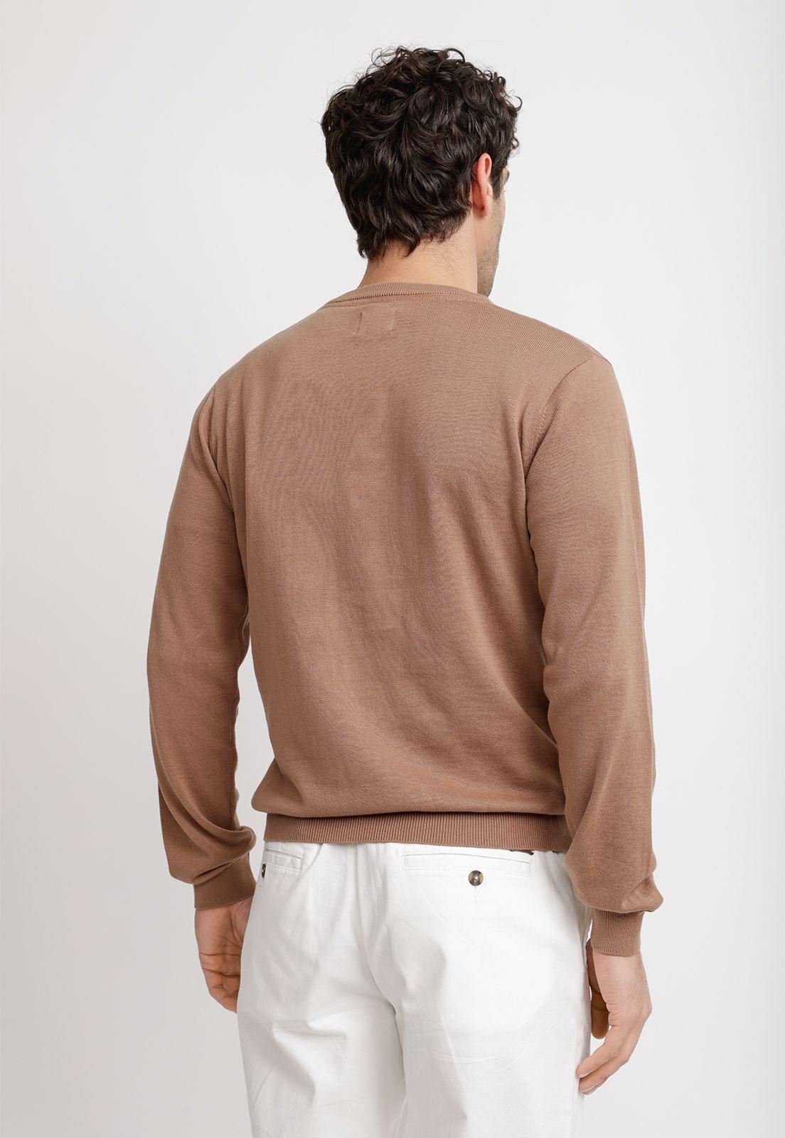 Sweater Cuello C Algodón Phelps Café-1