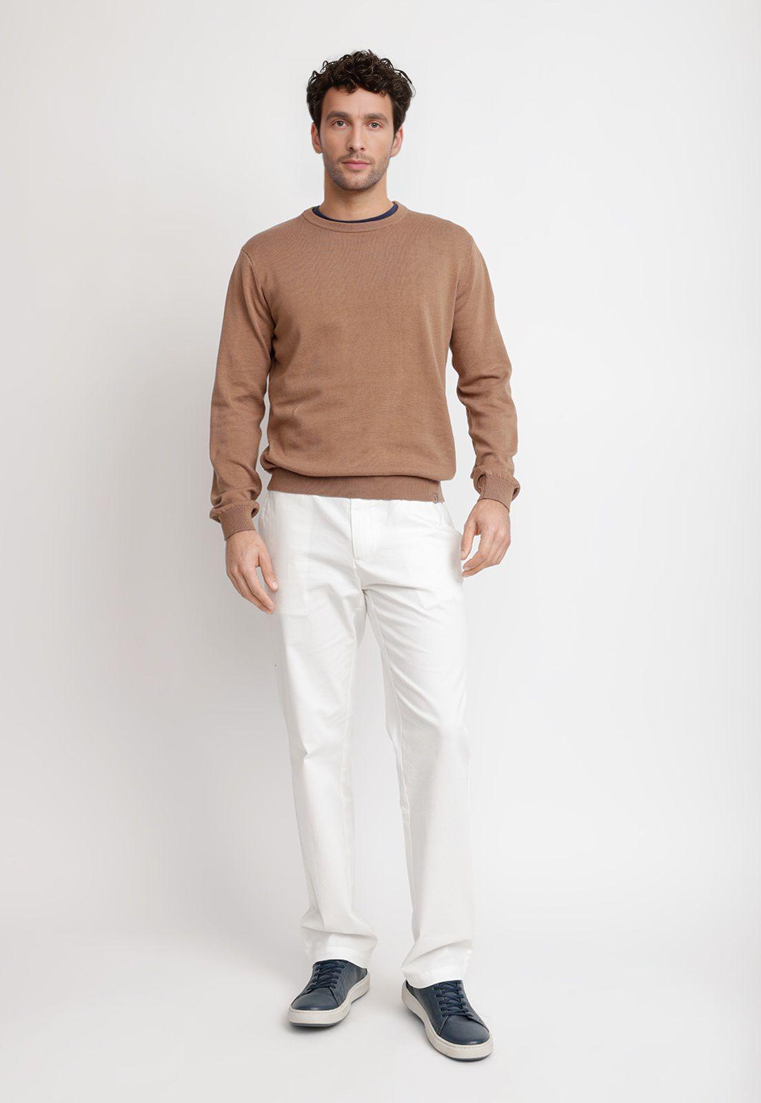 Sweater Cuello C Algodón Phelps Café-3
