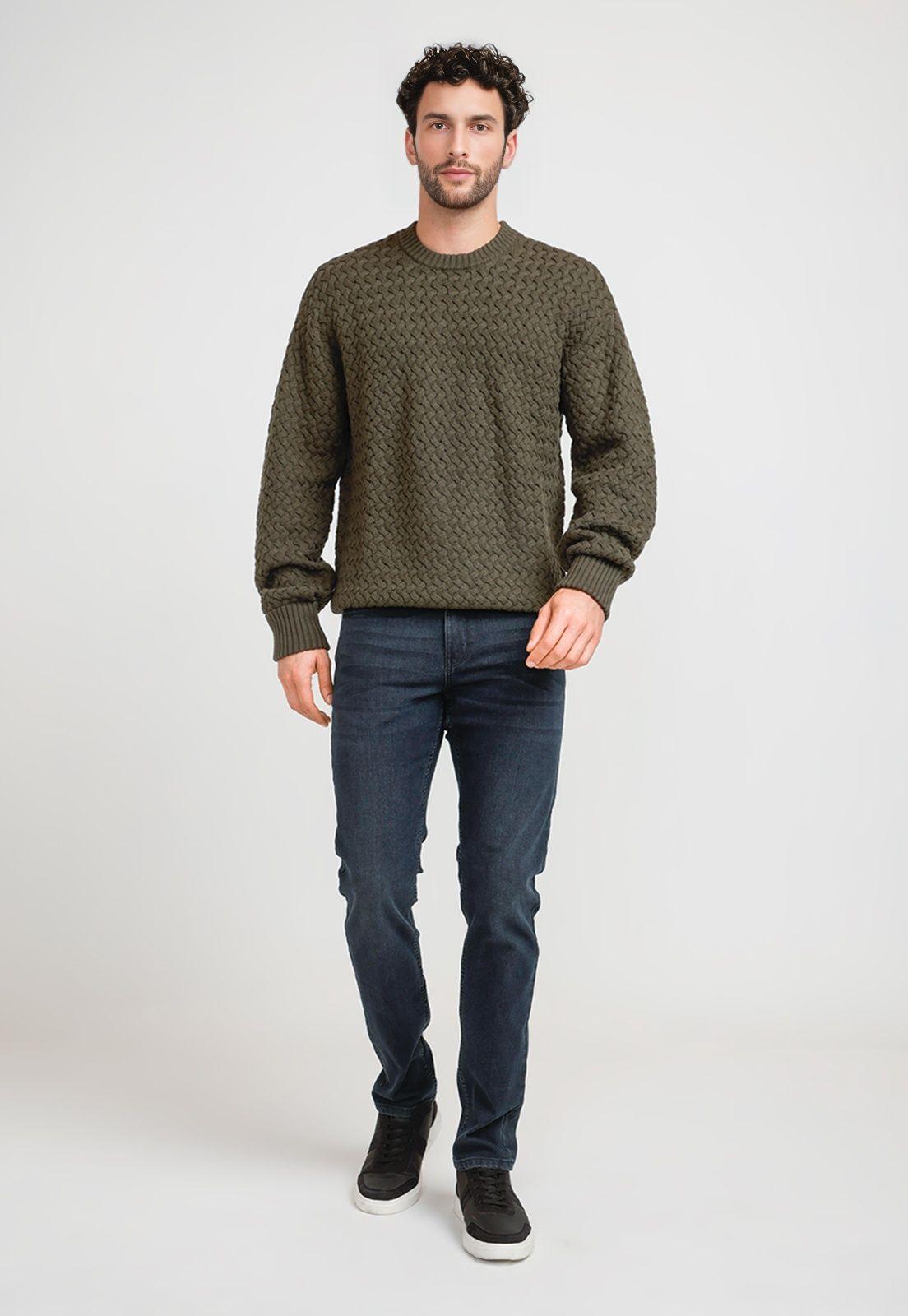 Sweater Hombre Cuello Polo Militar-3
