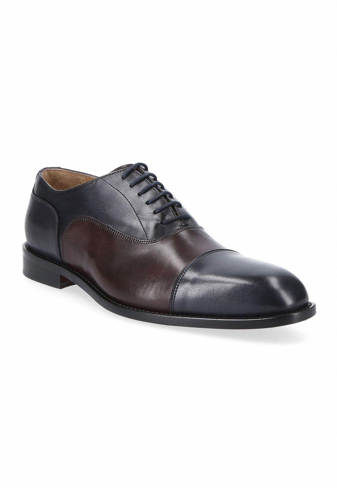 Zapatos Formal Italianos Arzano Cap Toe Oxford Negro/Azul-0