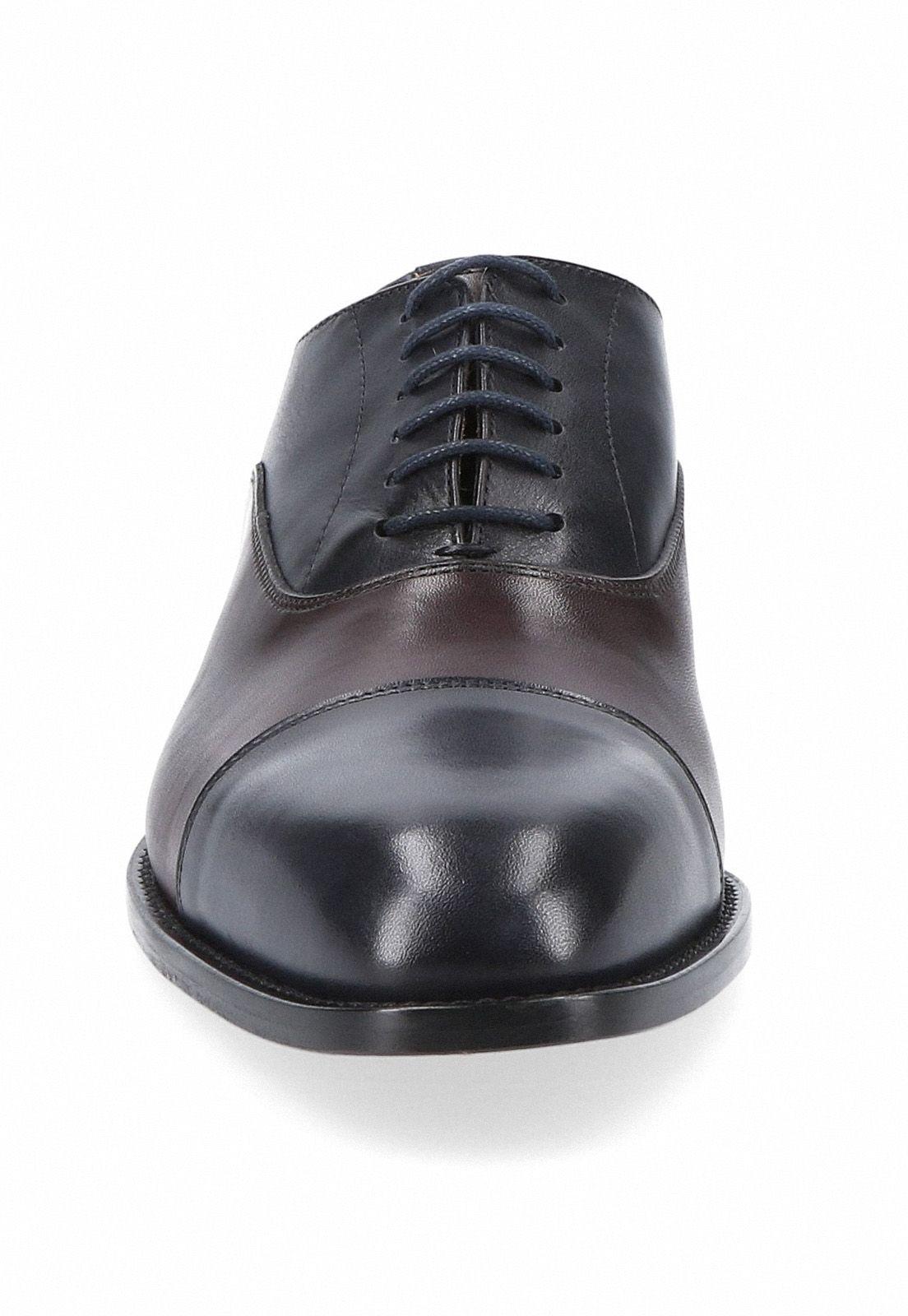 Zapatos Formal Italianos Arzano Cap Toe Oxford Negro/Azul-2