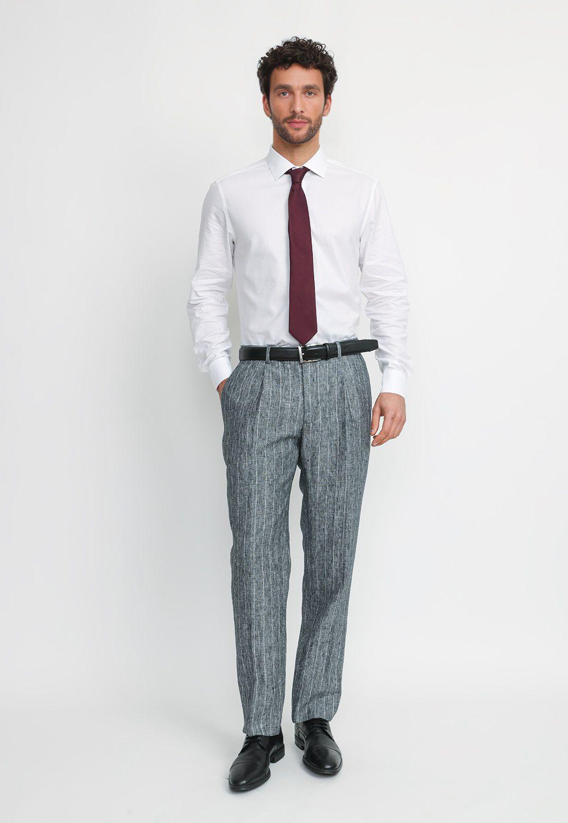 Camisa Hombre Formal Algodón Travel Blanco-3