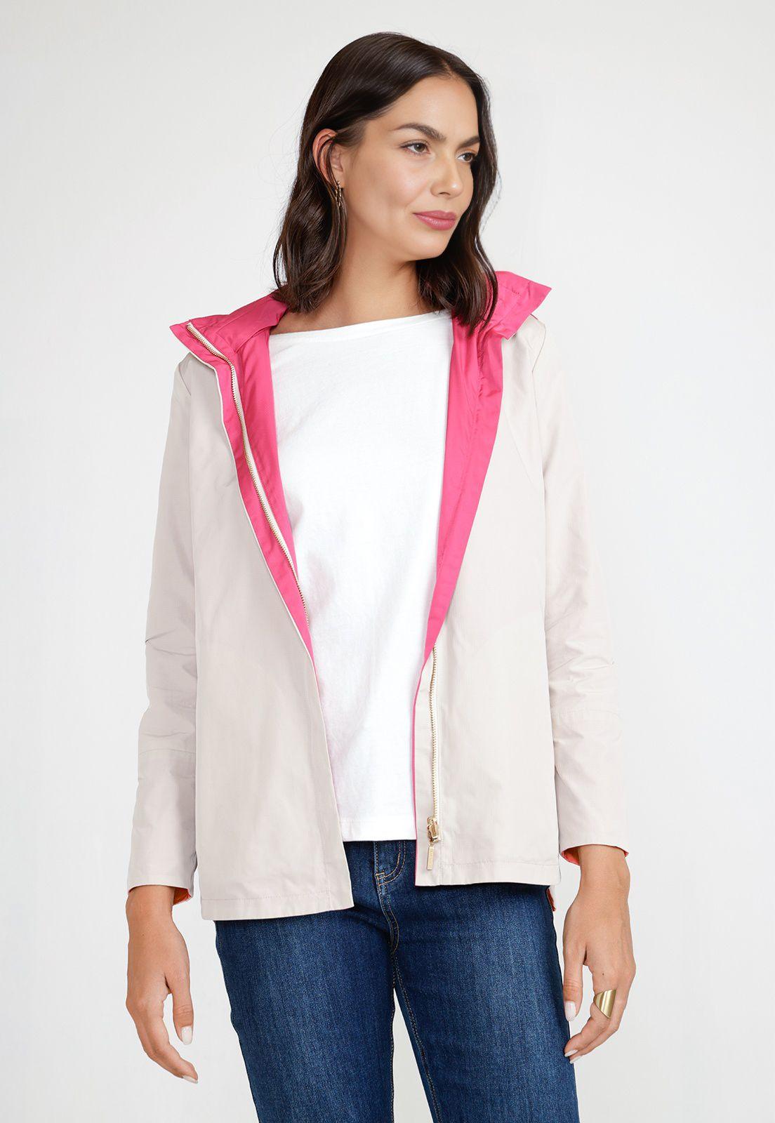 Chaqueta Mujer Reversible Eva Crema/Fucsia-0