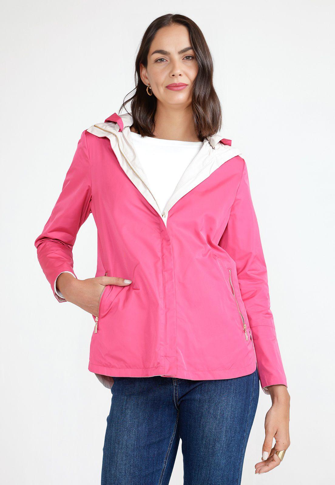 Chaqueta Mujer Reversible Eva Crema/Fucsia-1