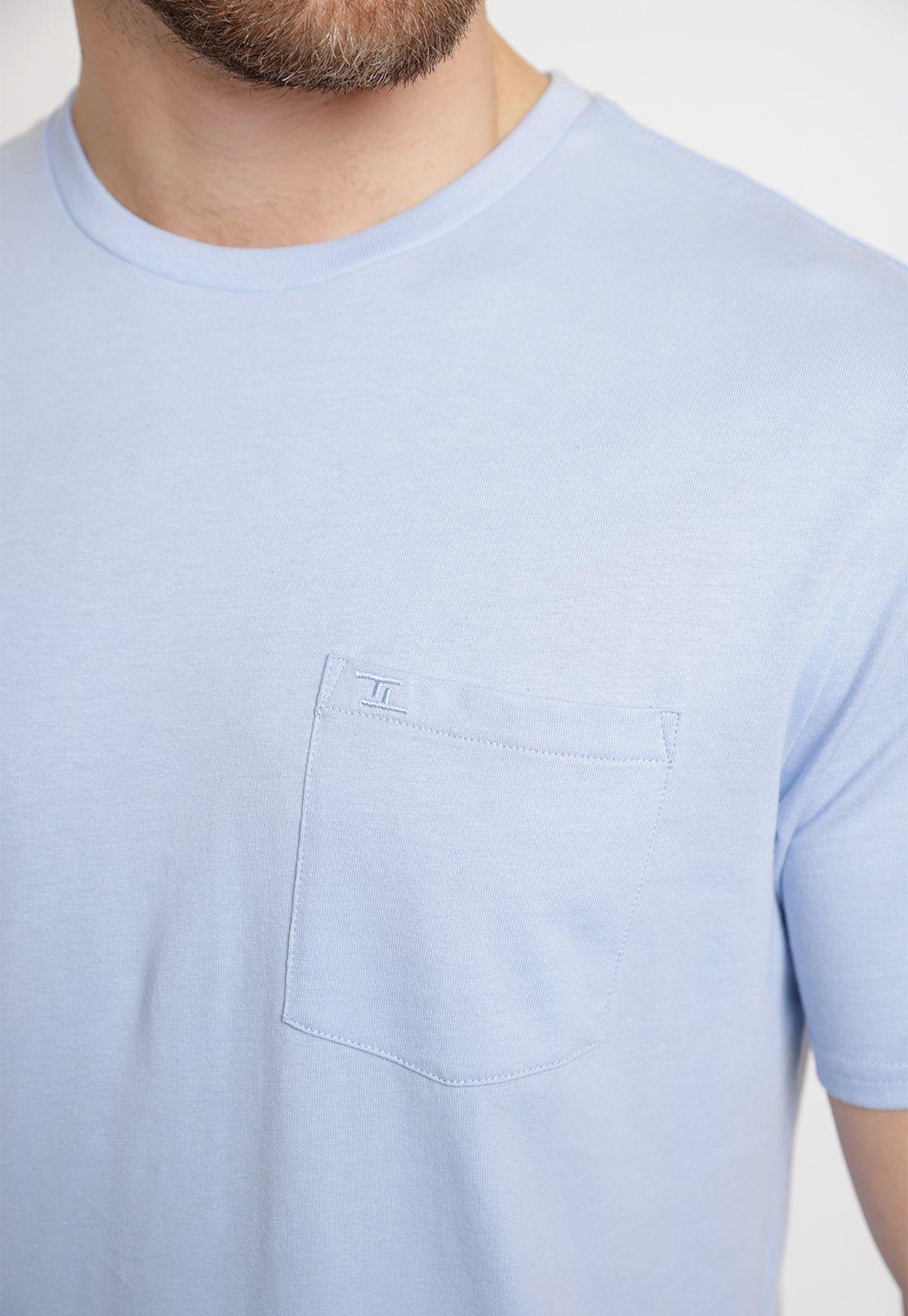 Polera Hombre Algodón Liso Slim Marcus Celeste-2