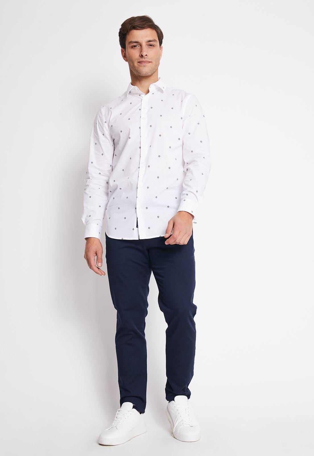 Camisa Hombre Manga Larga Stretch Estampada-3