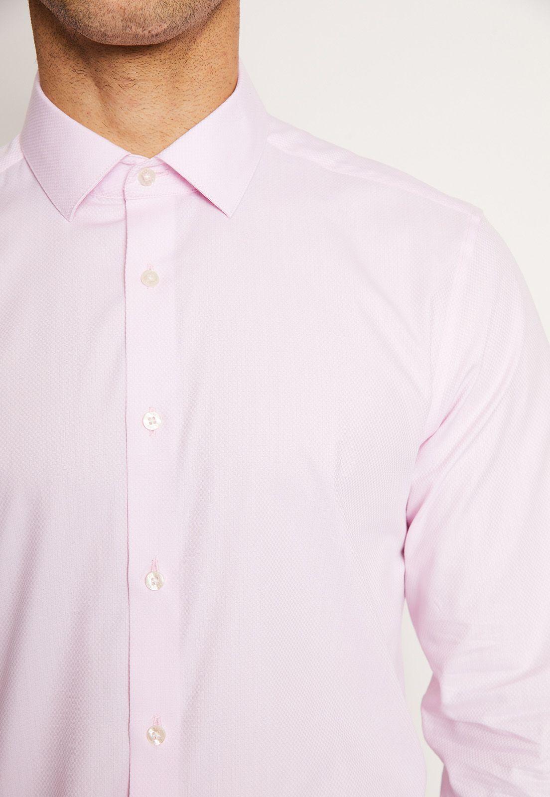 Camisa Hombre Formal Easy Care (Cuidado fácil) Dobby Rosado-2