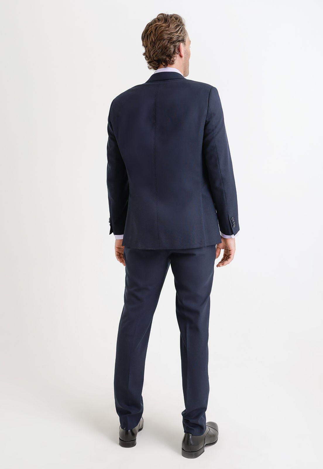 Traje Formal Hombre Mezcla Lana Fantasía Regular Executive Azul Marino-1