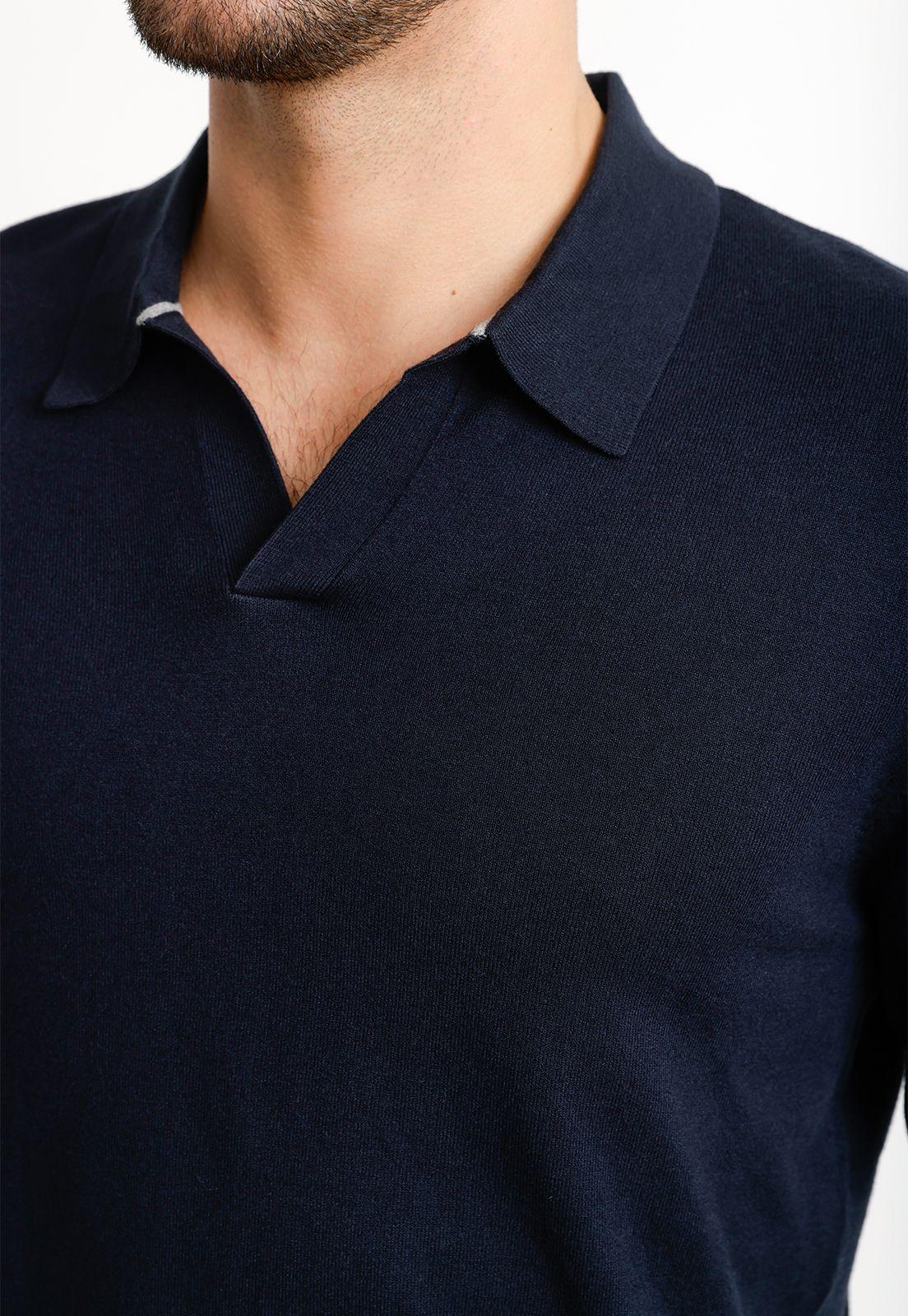 Sweater Hombre Cuello Polo Navy-2