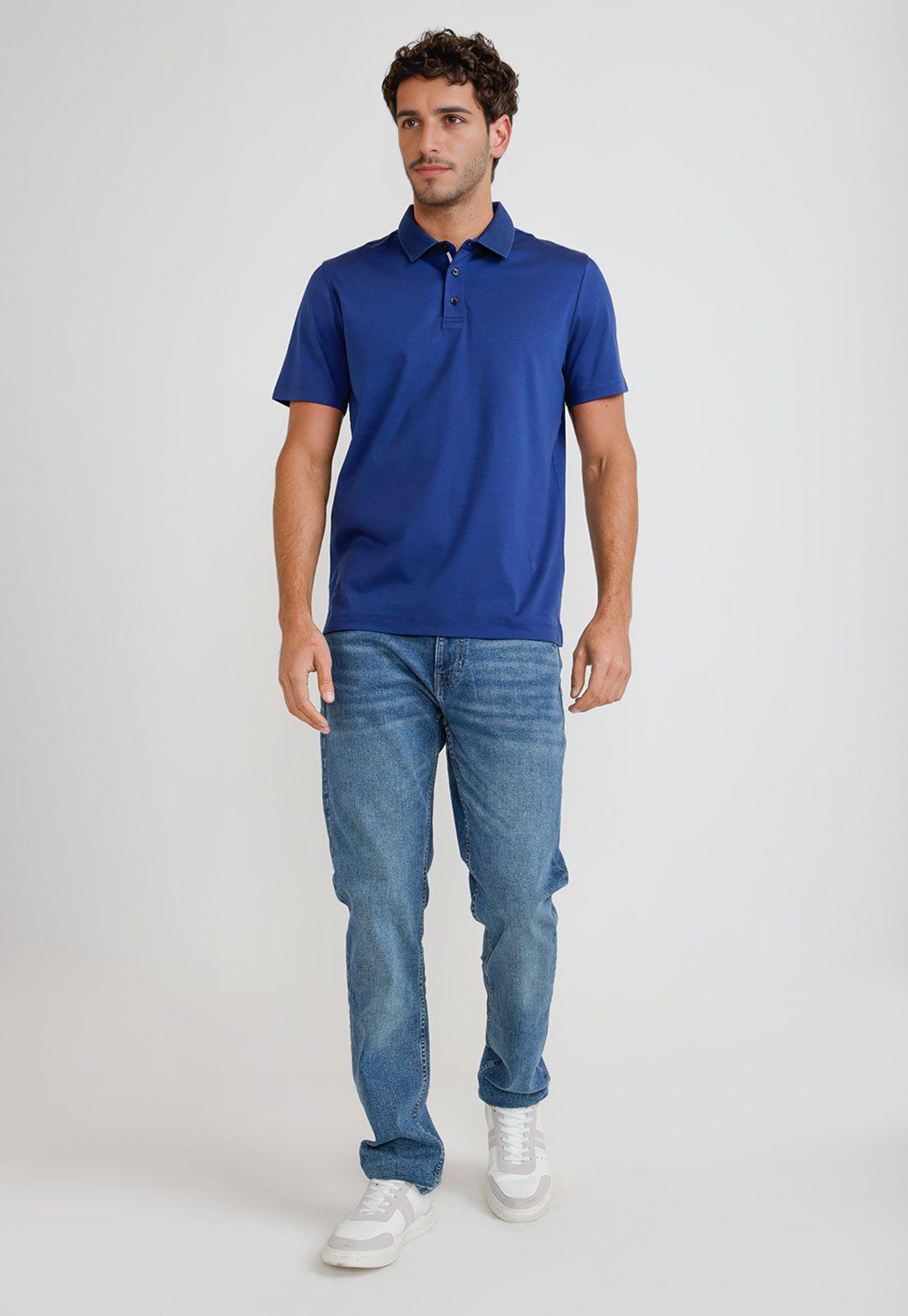 Polera Hombre Polo Manga Corta Azul 4IFK7060-3