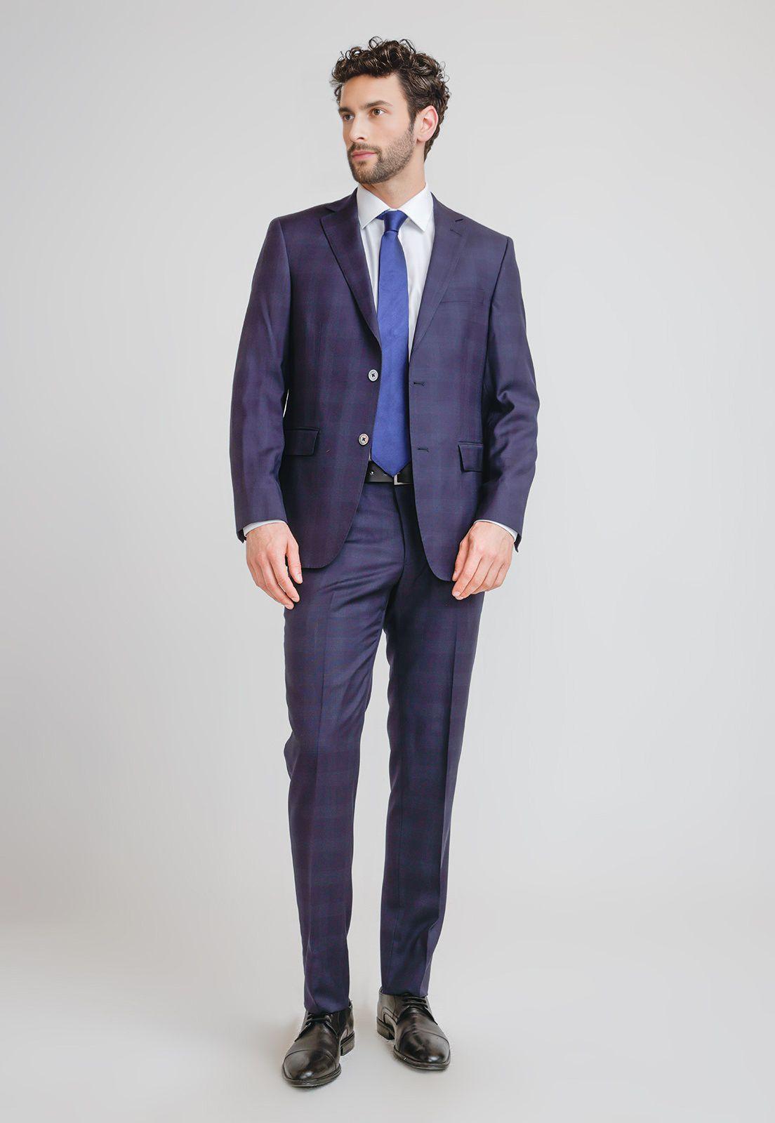 Traje Hombre Formal Lana S160'S Emerald Azul Marino-0