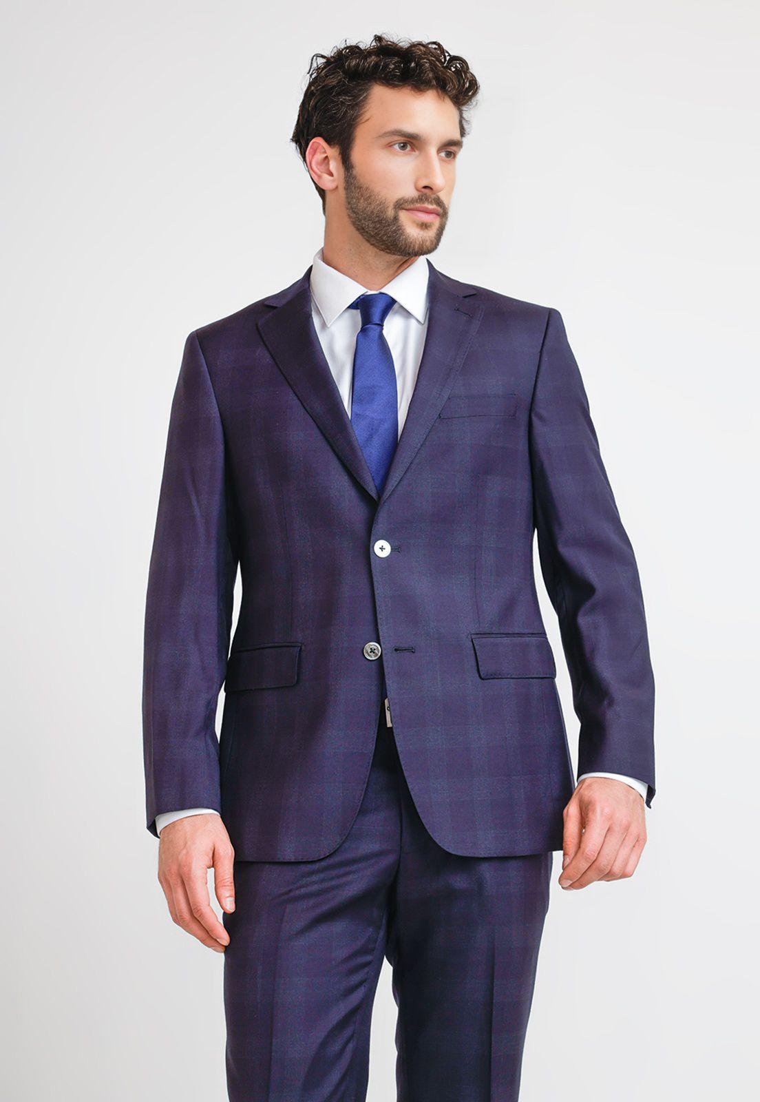 Traje Hombre Formal Lana S160'S Emerald Azul Marino-3