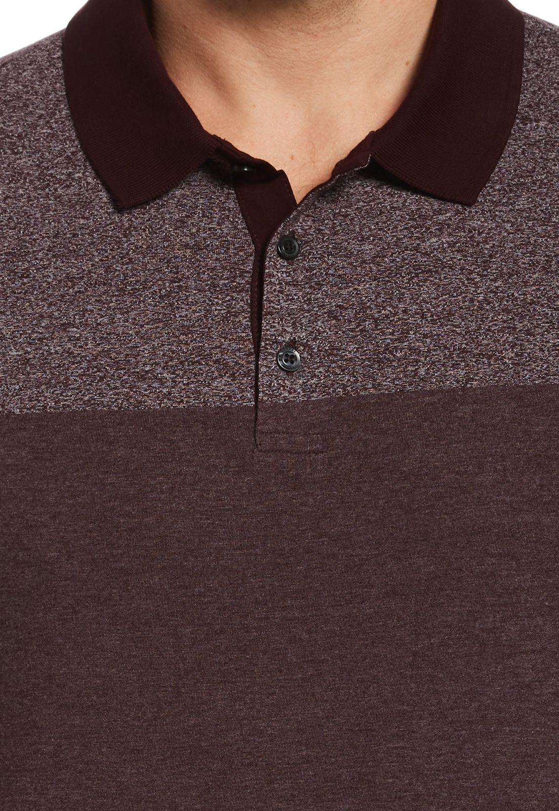 Polera Polo Color Block Burdeo-2
