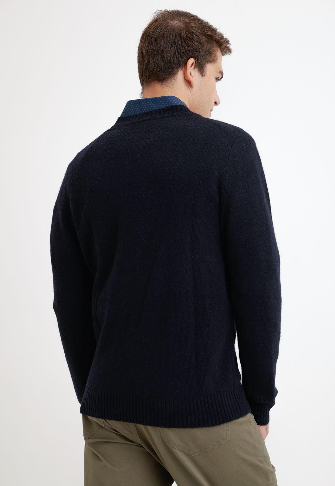 Sweater hombre cuello redondo liso azul-1