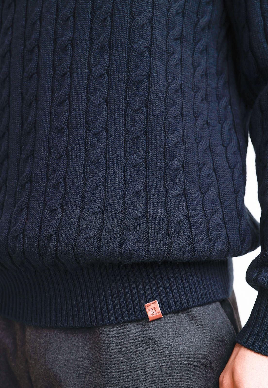 Sweater Hombre Trenzado Phantom Azul Marino-2