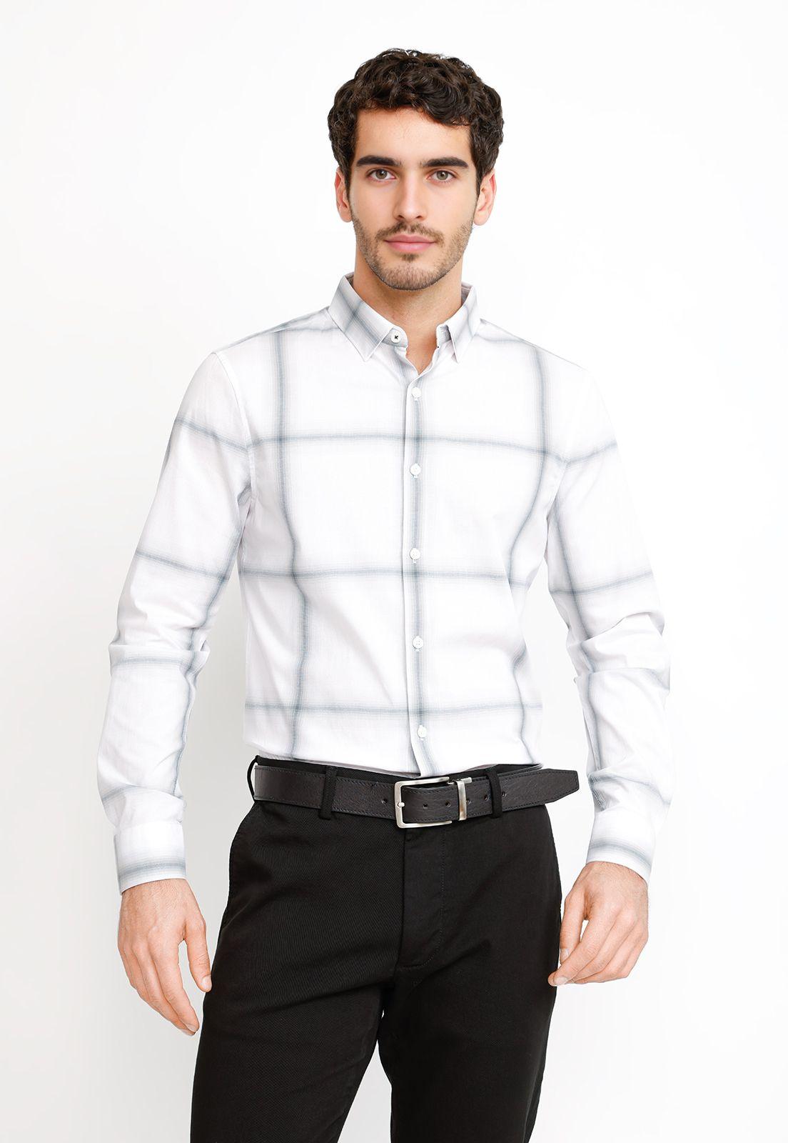 Camisa Casual Hombre Blanco-0