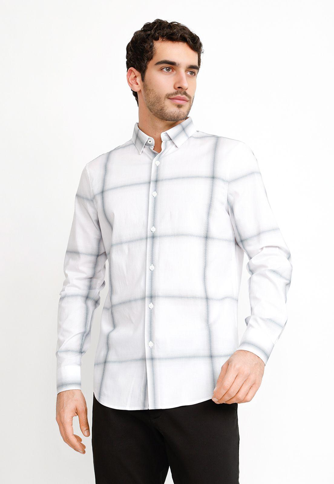 Camisa Casual Hombre Blanco-3