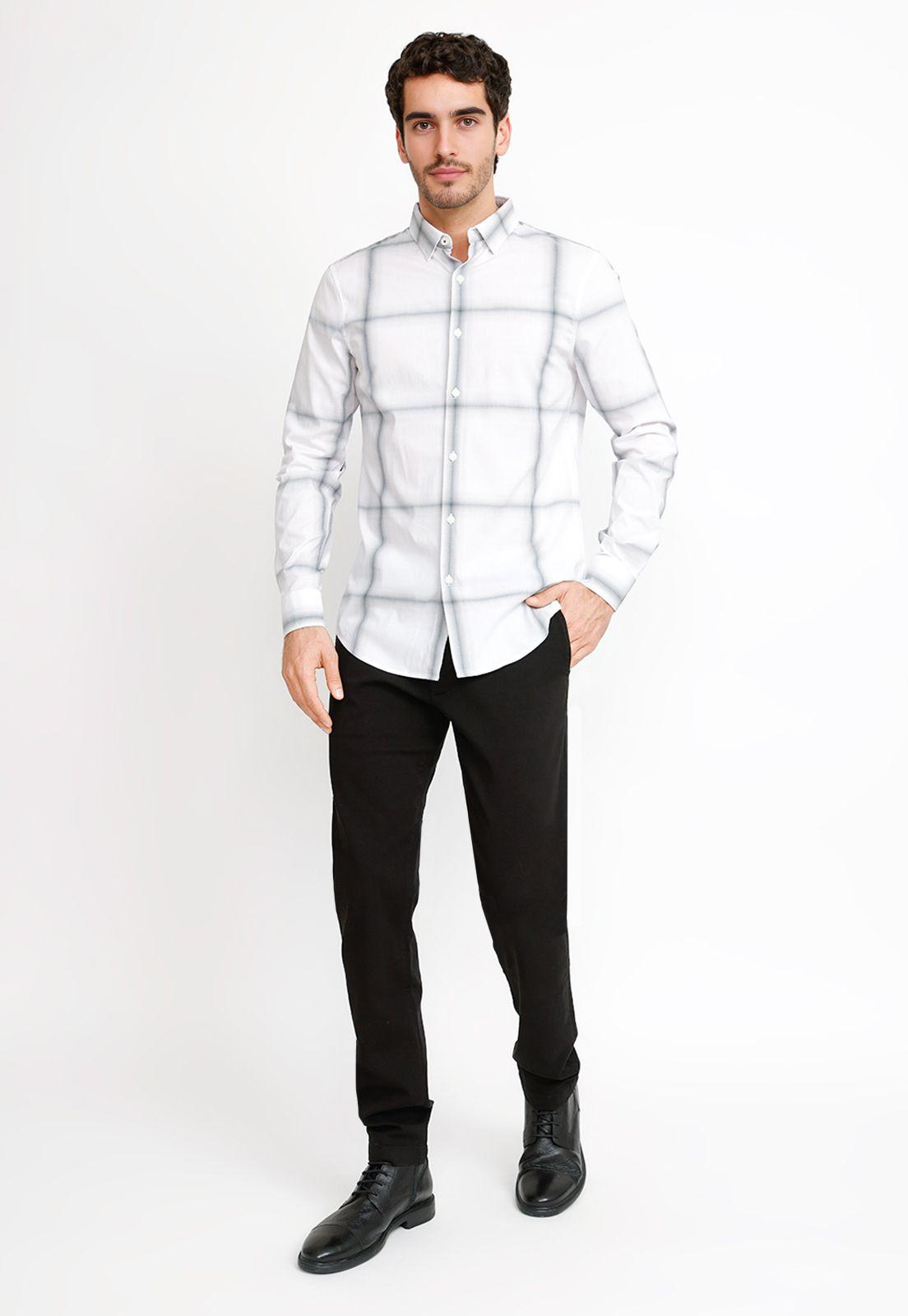 Camisa Casual Hombre Blanco-4