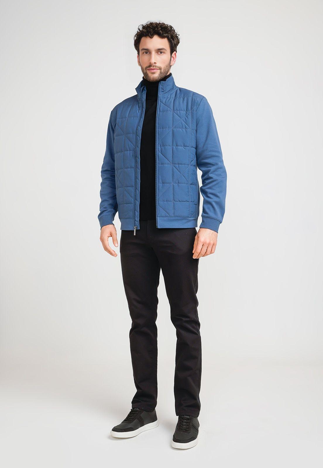 Polerón Hombre Acolchado Azul Piedra-3