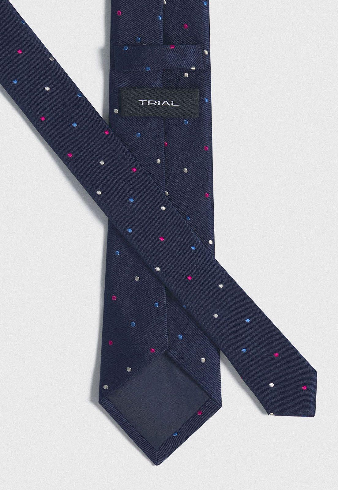 Corbata Formal Hombre Seda Puntos Executive Azul Marino-2