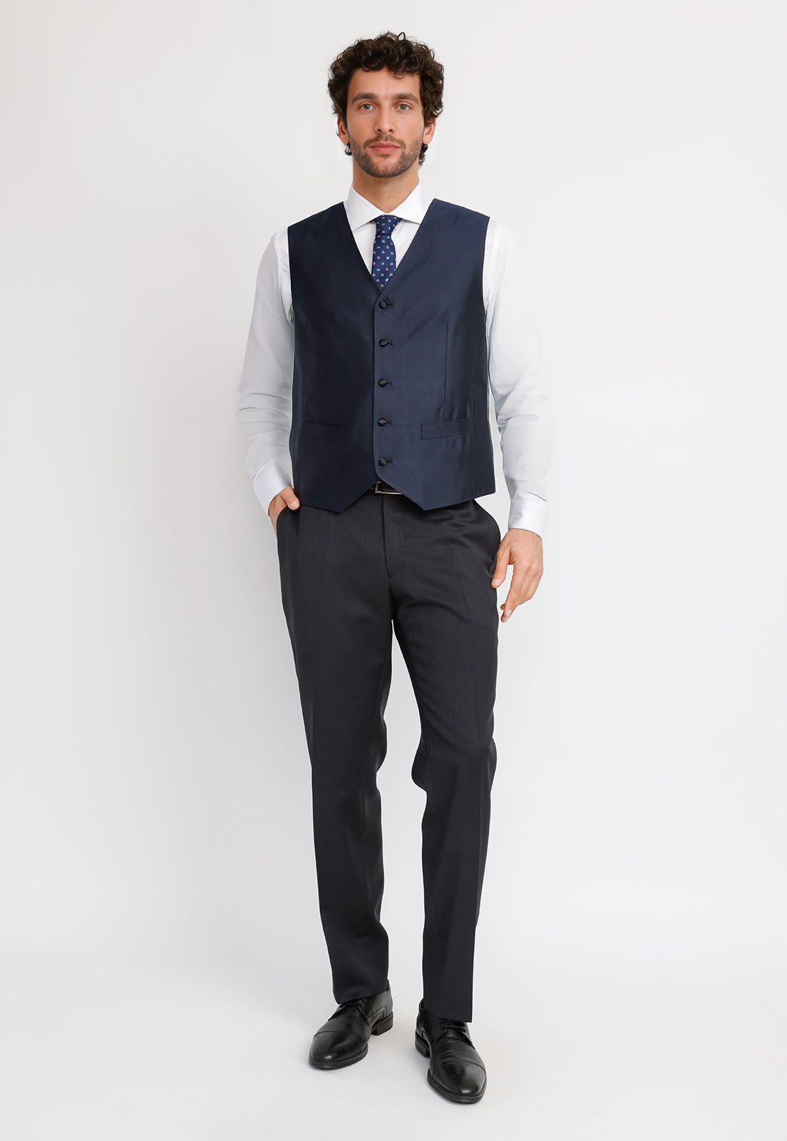 Gilet Hombre Formal Seda Gilet&Co Azul Marino-3