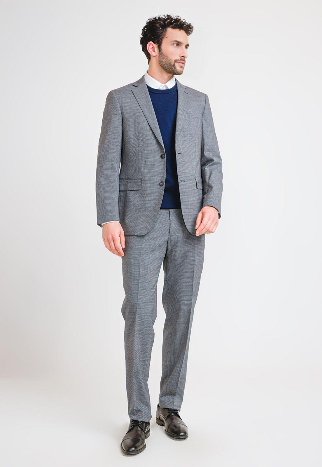 Traje Hombre Formal Lana S100'S Travel Gris-0