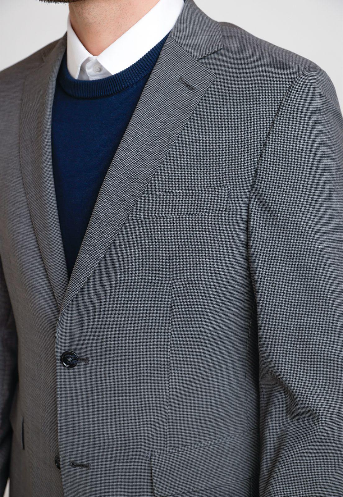 Traje Hombre Formal Lana S100'S Travel Gris-2