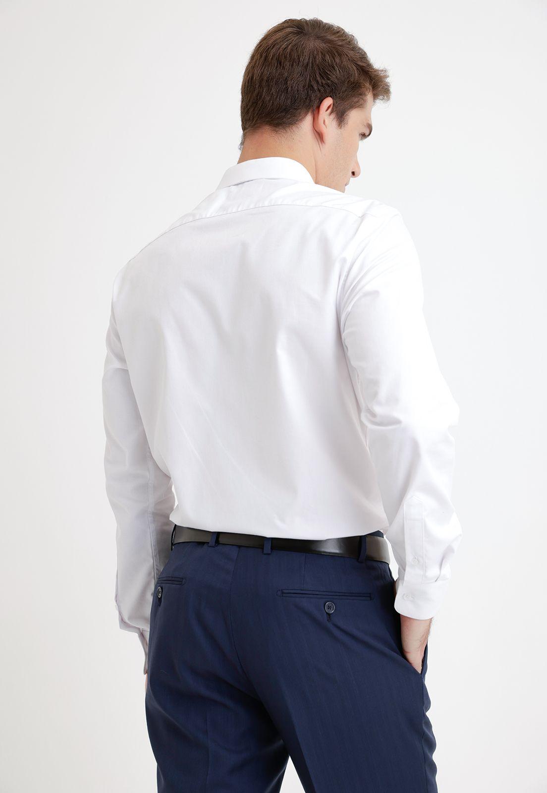 Camisa formal hombre executive microdiseño blanco-1