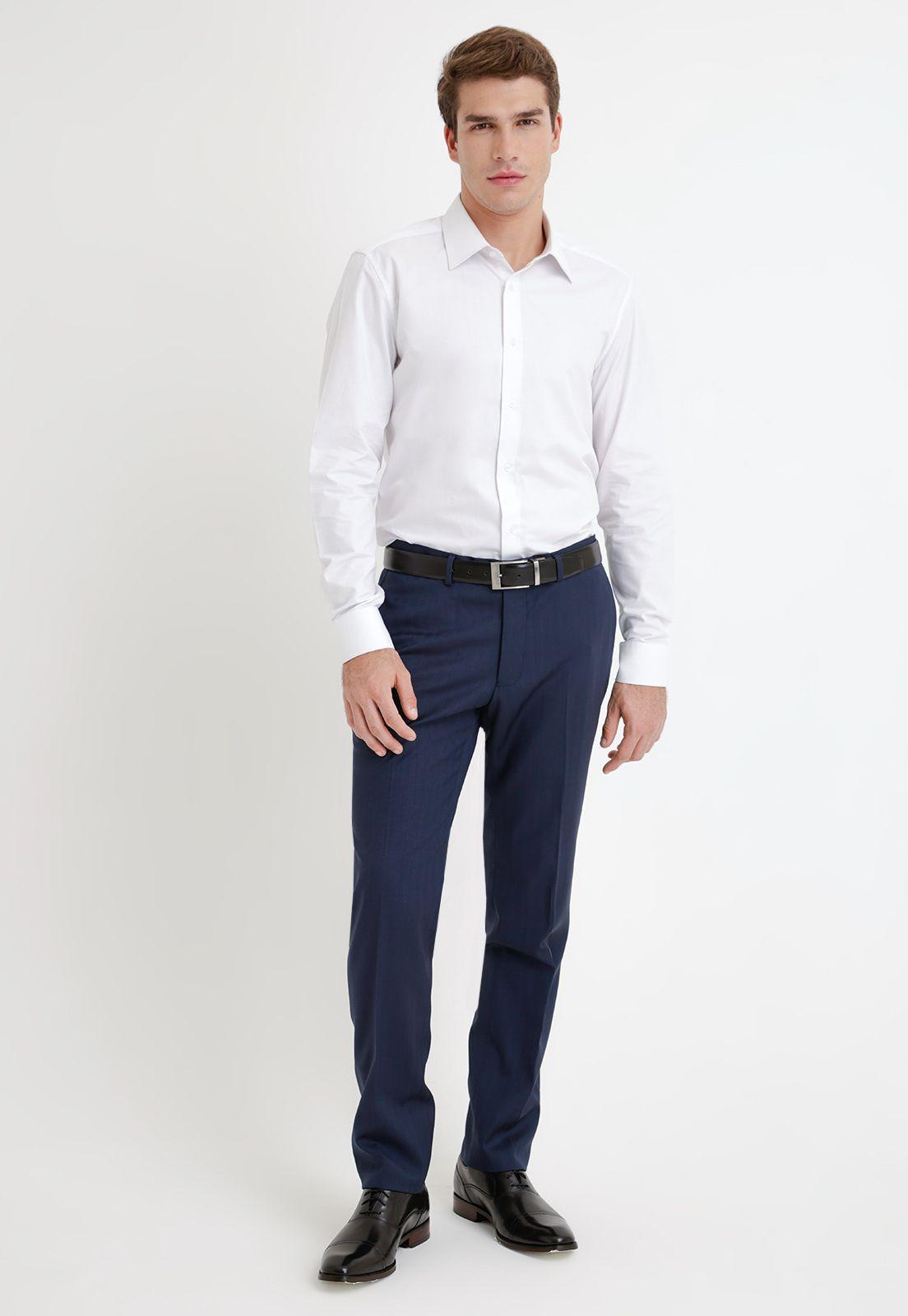 Camisa formal hombre executive microdiseño blanco-3