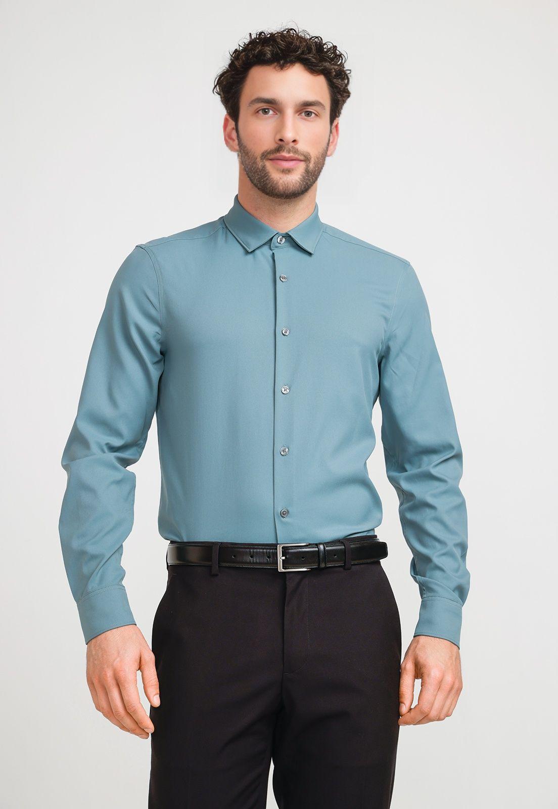 Camisa Hombre Total Stretch Verde-0