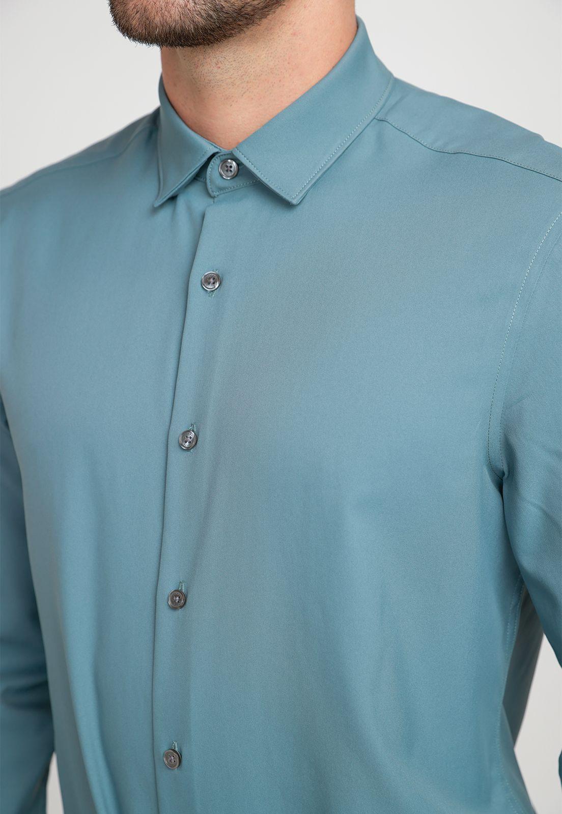 Camisa Hombre Total Stretch Verde-2