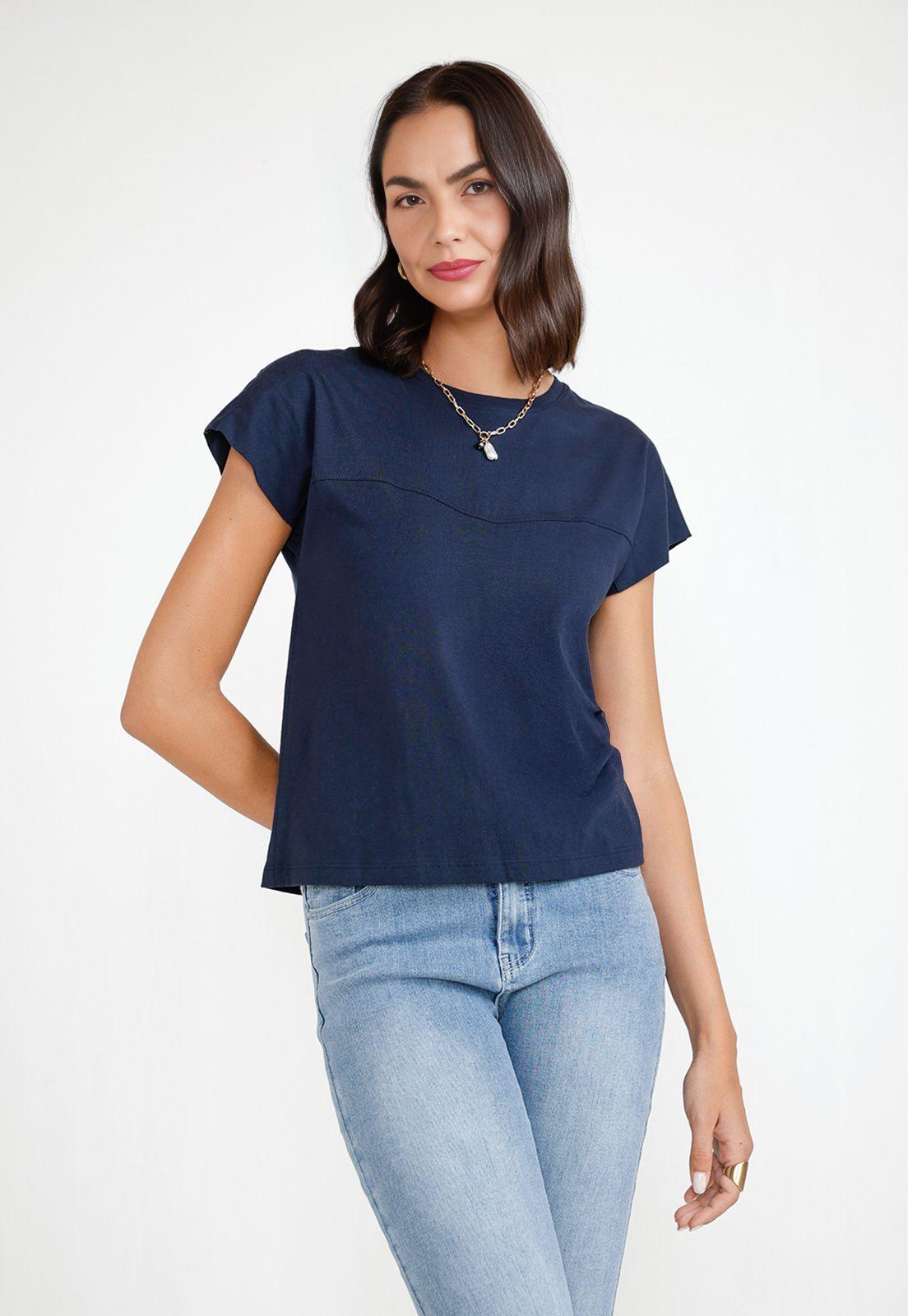 Polera Mujer Algodón Peruano Navy-0