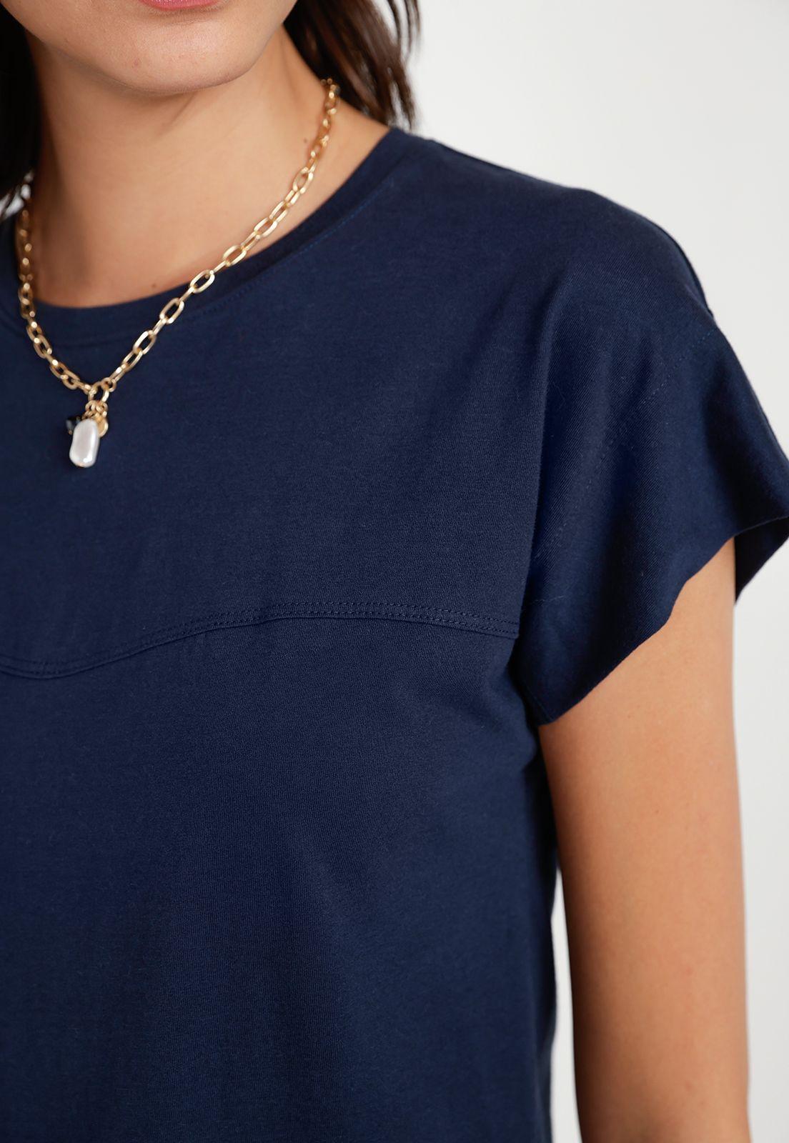 Polera Mujer Algodón Peruano Navy-2