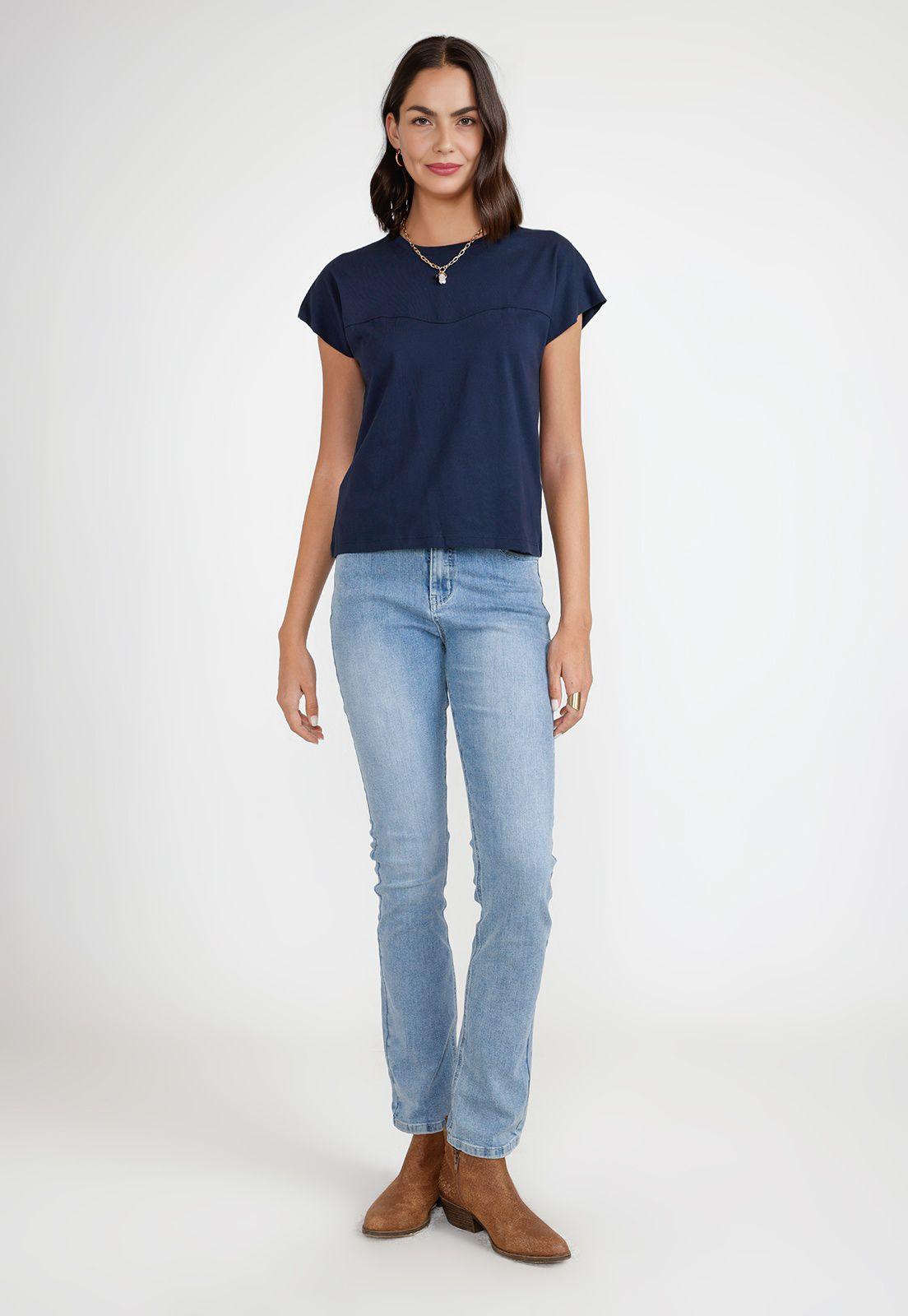 Polera Mujer Algodón Peruano Navy-4