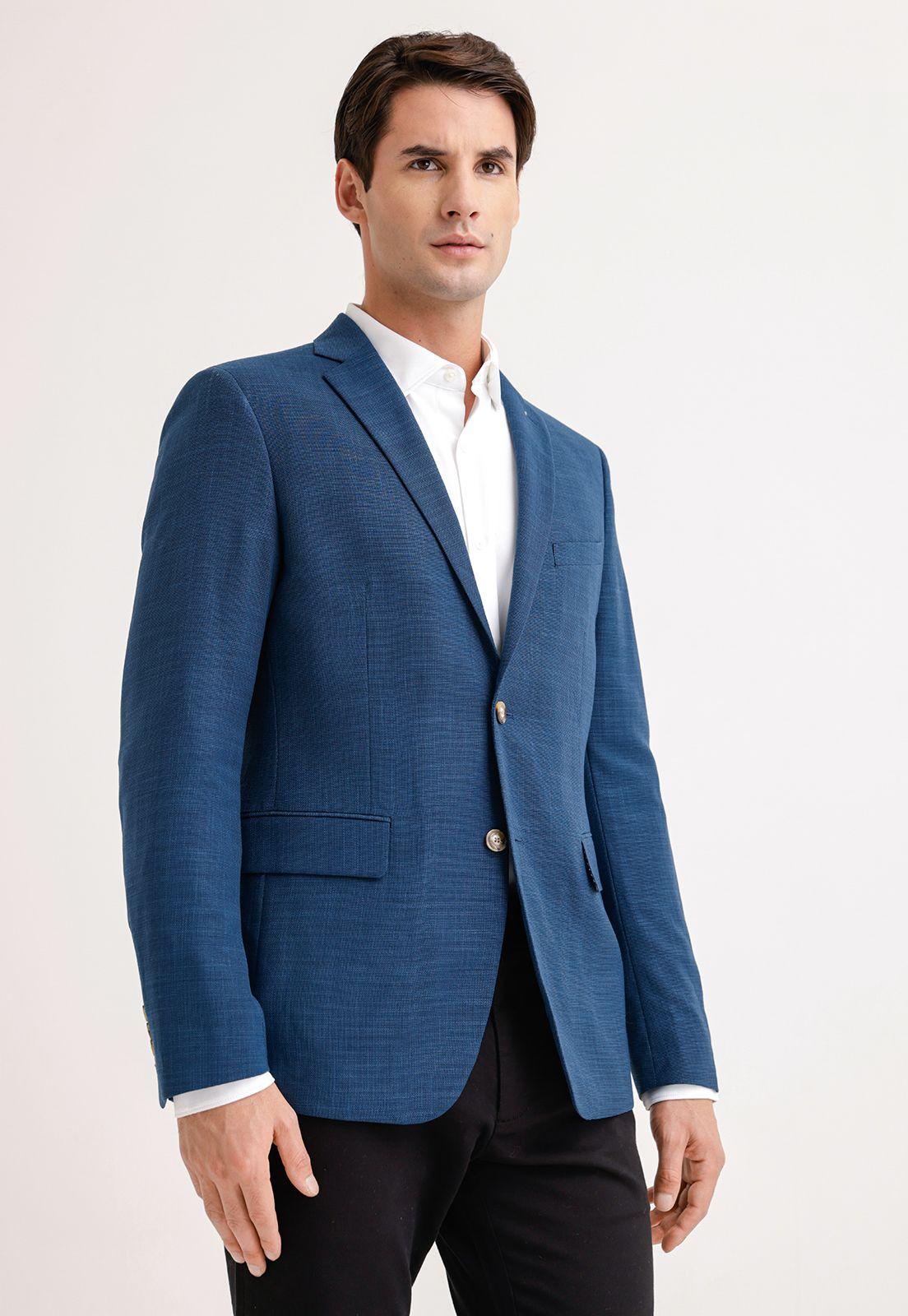 Chaqueta Hombre Casual Azul Medio-0