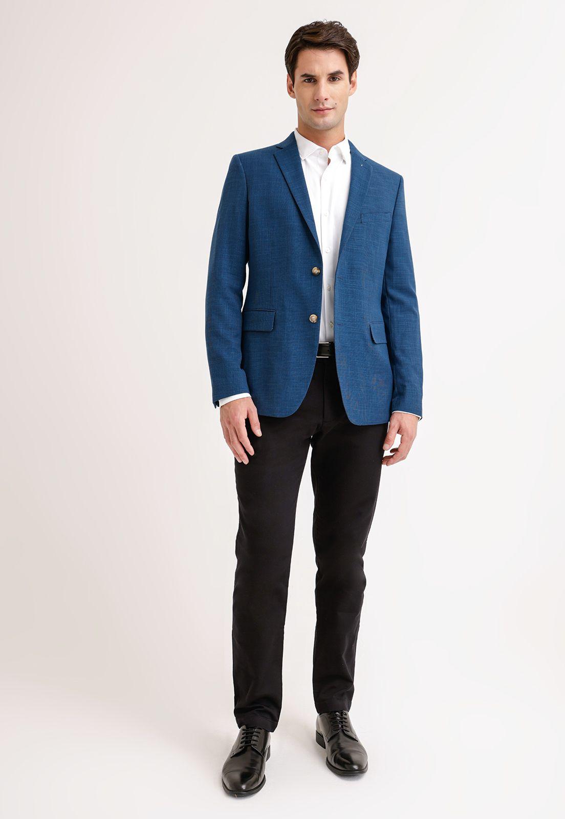 Chaqueta Hombre Casual Azul Medio-3