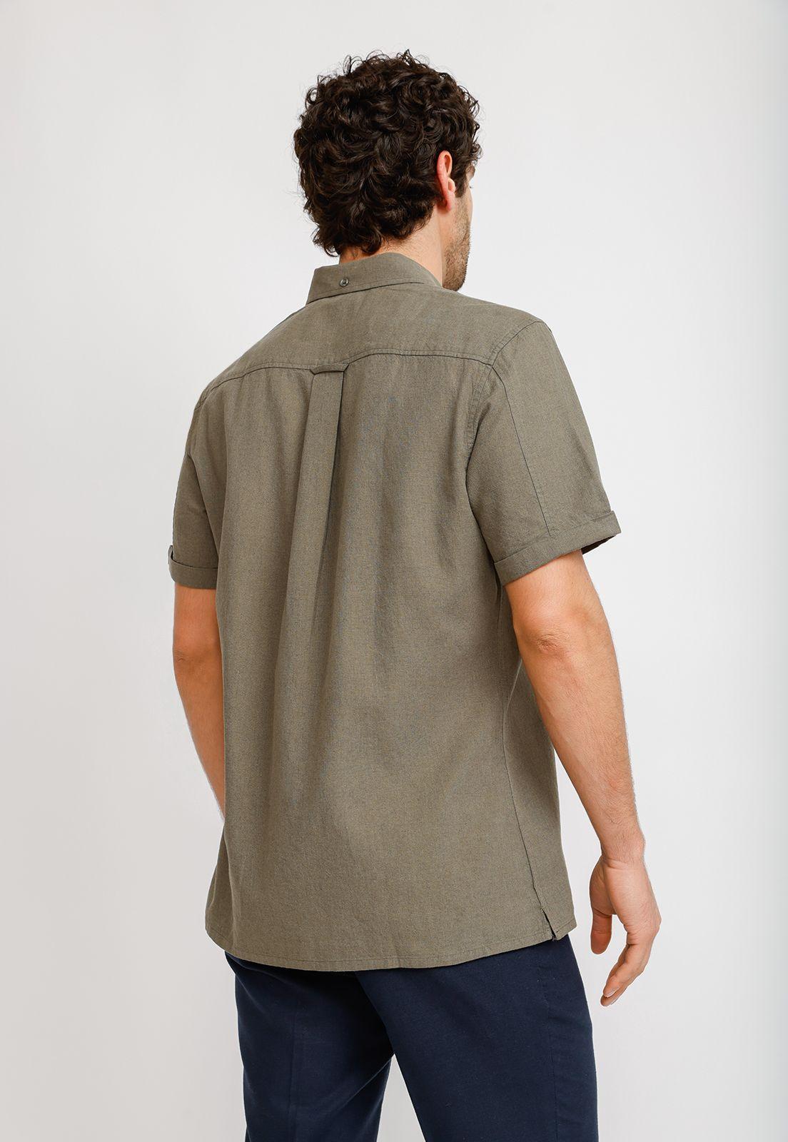 Camisa Lino Algodón Boris Verde-1