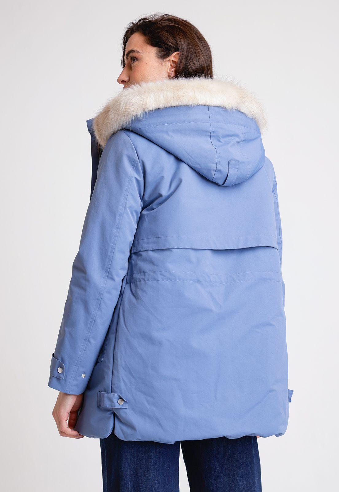 Parka De Mujer Modelo Belisa Color Celeste-1