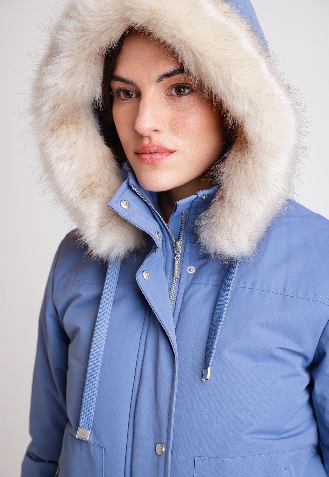 Parka De Mujer Modelo Belisa Color Celeste-2